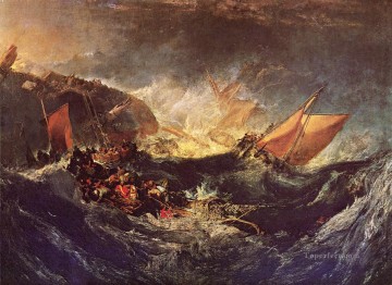ジョセフ・マロード・ウィリアム・ターナー Painting - 輸送船ロマンティック・ターナーの難破船